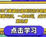 超级冷门赛道在微博引流卖明星图片最新玩法，一单88元，成交非常丝滑【揭秘】