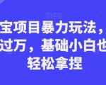 支付宝项目暴力玩法，轻松月入过万，基础小白也可以轻松拿捏【揭秘】