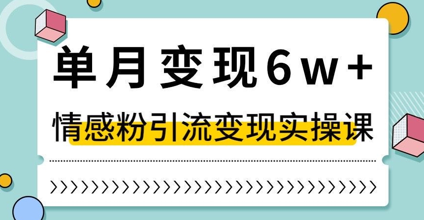 单月变现6W+,抖音情感粉引流变现实操课,小白可做,轻松上手,独家赛道【揭秘】