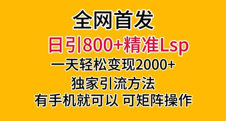 全网首发!日引800+精准老色批,一天变现2000+,独家引流方法,可矩阵操作【揭秘】