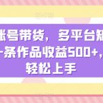 明星账号带货，多平台矩阵操作，一条作品收益500+，小白轻松上手【揭秘】