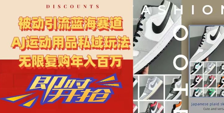 被动引流蓝海赛道,AJ运动用品私域玩法,无限复购年入百万【揭秘】