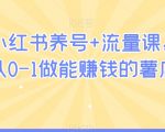 2024小红书养号+流量课，带你从0-1做能赚钱的薯店