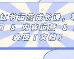 小红书运营成长课，写作入门&内容运营&接广变现【文档】
