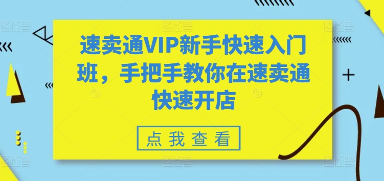 速卖通VIP新手快速入门班,手把手教你在速卖通快速开店