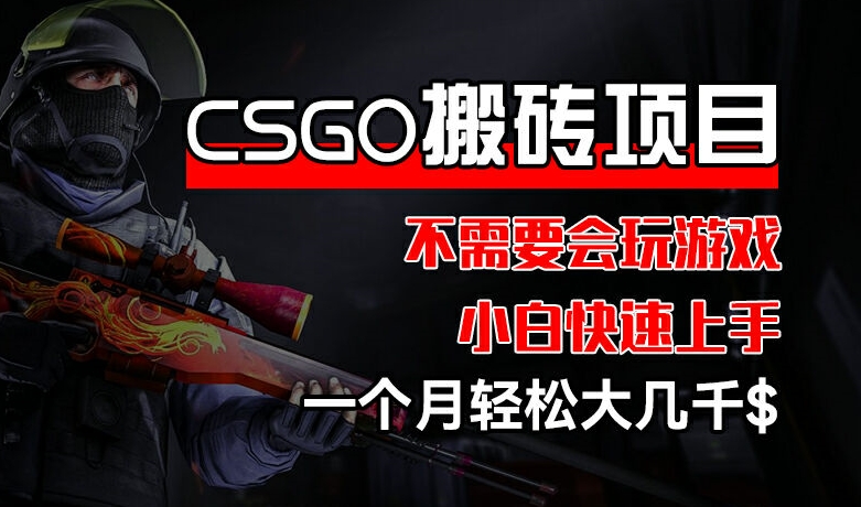 CSGO 装备搬砖项目,操作简单,不需要会玩游戏,小白也能快速上手,一个月轻松大几千【揭秘】