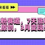 超级涨粉赛道，每天半小时，7天涨粉2W+，轻松过原创，三月变现5W+【揭秘】
