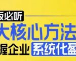 【老板必听】5大核心方法论，掌握企业系统化盈利密码