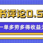 小红书留言评论，0.5元1条，一分钟一单，多劳多得，收益无上限