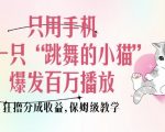 只用手机靠一只“跳舞的小猫”爆发百万播放，狂撸分成收益，保姆级教学
