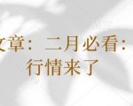 付费文章：二月必看：春季行情来了