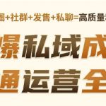 高成交私聊转化，引爆私域成交，打通运营全链