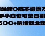 2月最新0成本引流方法，新手小白也可单日引流500+精准创业粉