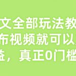 小说推文全部玩法教学，0粉丝发布视频就可以产生收益，真正0门槛