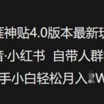 天涯神贴4.0版本最新玩法，抖音·小红书自带人群流量，新手小白轻松月入过W