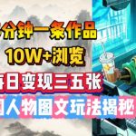 5分钟一条作品，10W+浏览，每日变现三五张，AI三国人物图文玩法揭秘