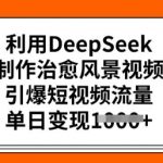 利用DeepSeek制作治愈风景视频，引爆短视频流量，单日变现多张
