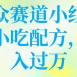 小众赛道小红书卖小吃配方，操作简单，月入过W