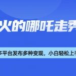利用deepseek制作谁发谁火的哪吒2人物走秀视频，多平台发布多种变现