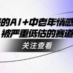 视频号的AI+中老年情感，一个被严重低估的赛道