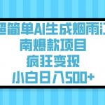 超简单AI生成烟雨江南爆款项目，疯狂变现，小白日入5张