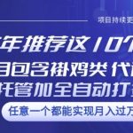 25年推荐这10个副业项目包含褂鸡类、代运营托管类、全自动打金类【揭秘】