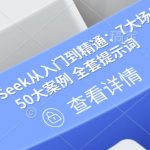 DeepSeek从入门到精通：7大场景 50大案例 全套提示词【文档】