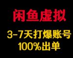 闲鱼虚拟详解，3-7天打爆账号，100%出单