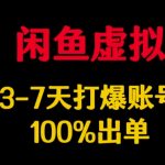 闲鱼虚拟详解，3-7天打爆账号，100%出单