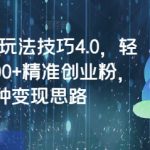 闲鱼高阶玩法技巧4.0，轻松日引300+精准创业粉，多种变现思路
