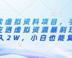 闲鱼卖虚拟资料项目，手把手带你吃透虚拟资源暴利玩法，月入2W，小白也能复制