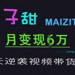 麦子甜30天逆袭视频带货高手，单月变现6W加特训营