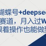即梦+蝴蝶号+deepseek最新掘金赛道，月入过W，小白跟着操作也能做到