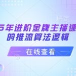 2025年进阶金牌主播课，抖音的推流算法逻辑