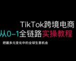 TikTok跨境电商从0-1全链路全方位实操教程，把握多元变化中的全球生意机会