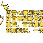 即梦AI暴利新玩法：全网首曝猫咪做饭视频躺Z模型，官方漏洞期+多种变现方式，一天5张