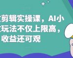 AI推文剪辑实操课，AI小说推文玩法不仅上限高，收益还可观