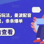 小说推文最新玩法，曼波配音搭配小说，条条爆单