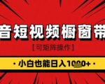 抖音短视频食品橱窗带货，小白轻松上手日入1k+【揭秘】