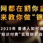 全网都在割你韭菜，我来教你做镰刀，2025普通人如何通过知识付费，实现财F自由【揭秘】
