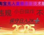 2025年淘宝无人直播带货10.0，全新技术，不违规，不封号，纯小白操作，日入数张【揭秘】