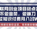 互联网创业尽头-不做韭菜，做镰刀，通过知识付费月入10个【揭秘】