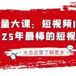 2025流量大课：短视频IP专题技能课，25年最棒的短视频课程