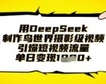 用DeepSeek制作鸟世界摄影级视频，引爆短视频流量，单日变现1k