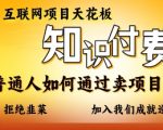互联网项目天花板，知付付费项目，普通人如何通过卖项目月入十个，拒绝韭菜【揭秘】