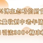 被99%博主忽略的财富密码：用AI批量收割中老年情感赛道，日引流300+精准粉