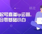 短视频起号直播ip运营，适合零基础小白