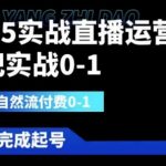 2025实战直播运营0-1，精通自然流付费0-1，可独立完成起号