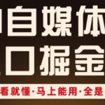 AI自媒体风口掘金课，一看就懂·马上能用·全是干货