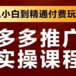拼多多推广实操课程，从小白到精通付费玩法